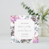 Elegant Bloemige Save The Date Hooglied 3:4 Kaart (Staand voorkant)