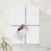 Elegant Bloemige Watercolor Script Bruiloft Feest Cadeaulabel (Met Touw)