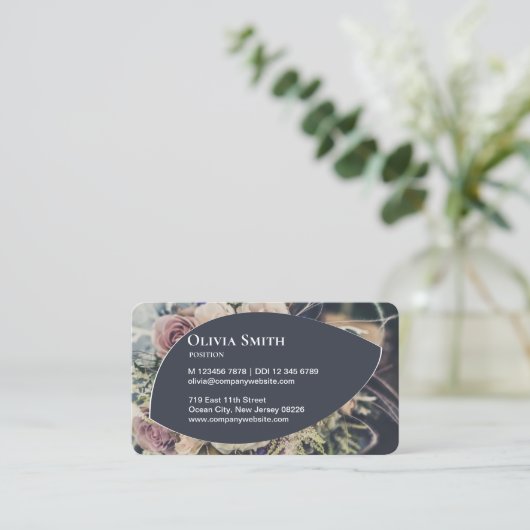Elegant  Bloemist Visitekaartje Klantenkaartje (Staand voorkant)
