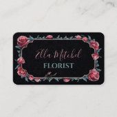 Elegant bloemist visitekaartje met rozen (Voorkant)