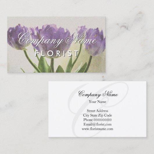 Elegant bloemistisch visitekaartje met bloemen (Voorkant / Achterkant)