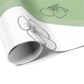 Elegant Bloemlijnkunst Cadeaupapier (Rol Hoek)