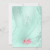 Elegant bloemmint groene glitter zoet zestien kaart (Achterkant)