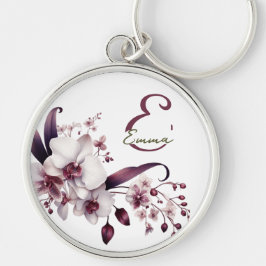 Elegant bloemmonogram Sleutelhanger