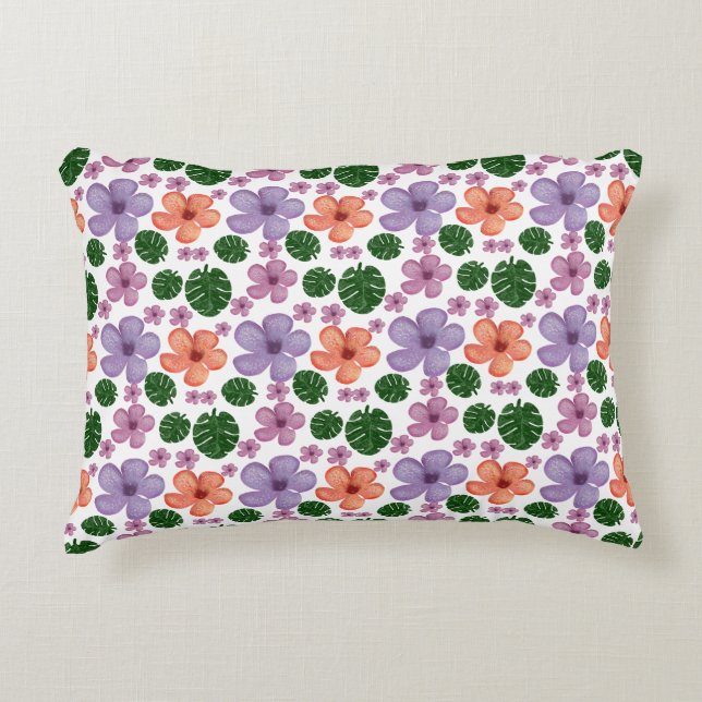 Elegant bloemmotief  accent kussen (Voorkant)