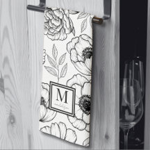 Elegant Bloemmotief Begin Hoofdletter Monogram