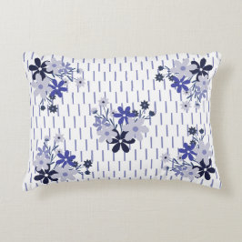 Elegant bloemmotief blauw paarse violet accent kussen
