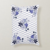 Elegant bloemmotief blauw paarse violet accent kussen (Voorkant(Verticaal))