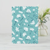 Elegant bloemmotief - Blauwgroen & wit Botanisch Kaart (Staand voorkant)