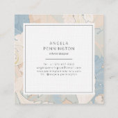 Elegant  bloemmotief chic pastelbruin vierkante visitekaartje (Achterkant)