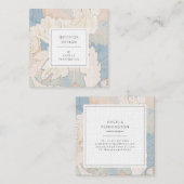 Elegant  bloemmotief chic pastelbruin vierkante visitekaartje (Voorkant / Achterkant)