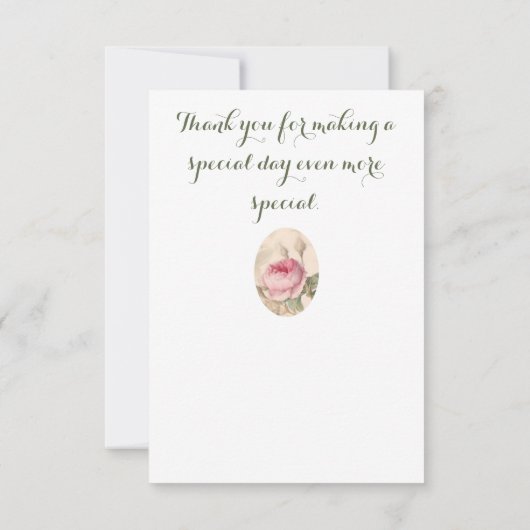 Elegant Bloemmotief Dank je voor het komen kaart (Achterkant)