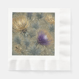 Elegant Bloemmotief Distel Patroon Design Servet