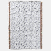 Elegant Bloemmotief Donkerblauw en Wit  Deken (Voorkant Verticaal)