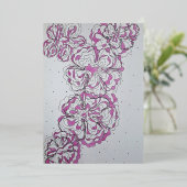 Elegant bloemmotief folie uitnodiging (Staand Voorkant)