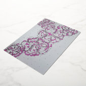Elegant bloemmotief folie uitnodiging (Gedraaid)