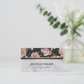 Elegant Bloemmotief Gouden Metallic Afwerking Marm Visitekaartje (Staand voorkant)