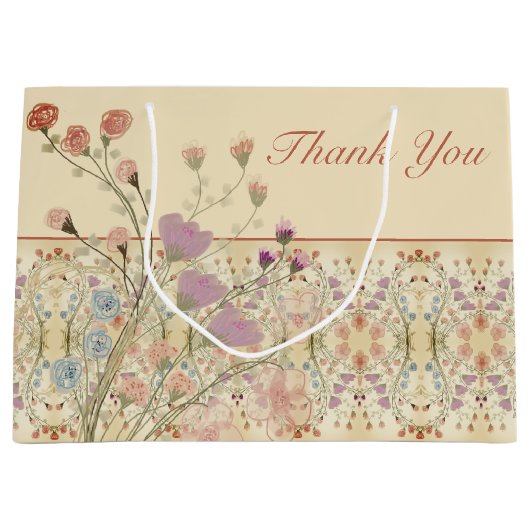 Elegant Bloemmotief Groot Cadeauzakje (Voorkant)