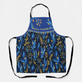 Elegant bloemmotief Happy Chanoeka Schort (Voorkant)