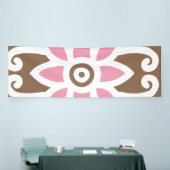 Elegant bloemmotief in bruine en roze tinten set spandoek (Beurs)