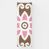 Elegant bloemmotief in bruine en roze tinten set spandoek (Verticaal)