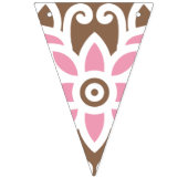 Elegant bloemmotief in bruine en roze tinten set vlaggetjes (Derde vlag)