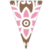 Elegant bloemmotief in bruine en roze tinten set vlaggetjes (Tweede vlag)