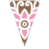 Elegant bloemmotief in bruine en roze tinten set vlaggetjes (Eerste vlag)