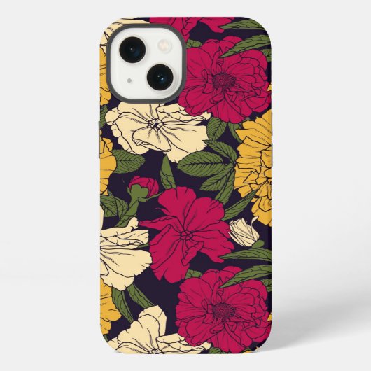 Elegant bloemmotief iPhone hoesje (Achterkant)