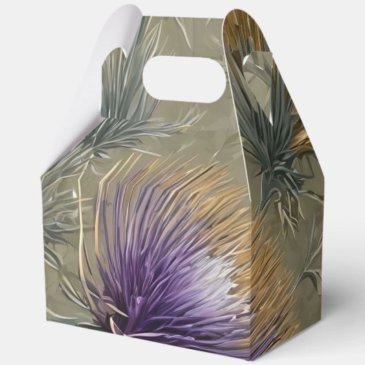 Elegant Bloemmotief met Distelpatroon Ontwerp Bedankdoosjes (Voorkant)