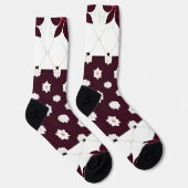 Elegant bloemmotief met lotus en bloesem sokken (Rechts)