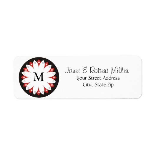 Elegant bloemmotief met monogram etiket (Voorkant)