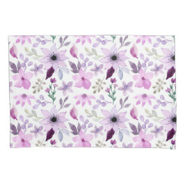 Elegant bloemmotief met rode en blauwe bladeren Pi Kussensloop
