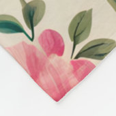Elegant bloemmotief met rode en roze bloemen fleece deken (Hoek)
