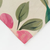 Elegant bloemmotief met rode en roze bloemen fleece deken (Hoek)