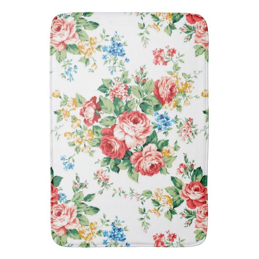 Elegant bloemmotief met Rozen ontwerpelement Badmat (Voorkant Verticaal)