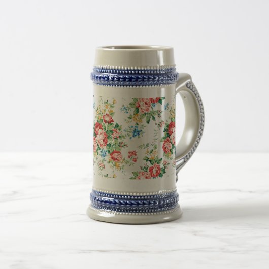 Elegant bloemmotief met Rozen ontwerpelement Bierpul (Voorkant rechts)