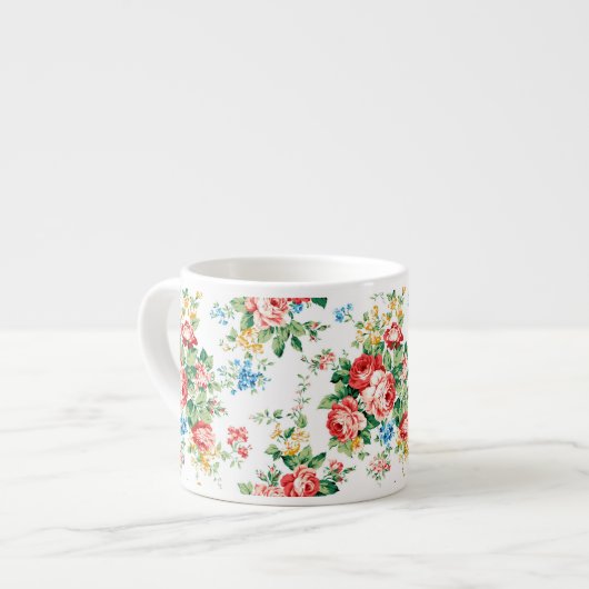 Elegant bloemmotief met Rozen ontwerpelement Espresso Kop (Links)