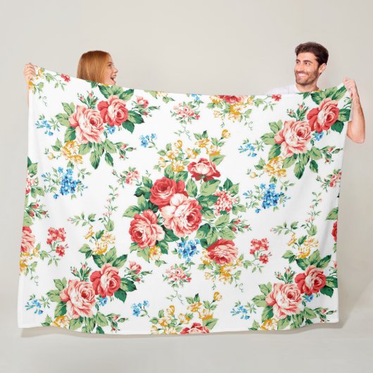 Elegant bloemmotief met Rozen ontwerpelement Fleece Deken (In situ)