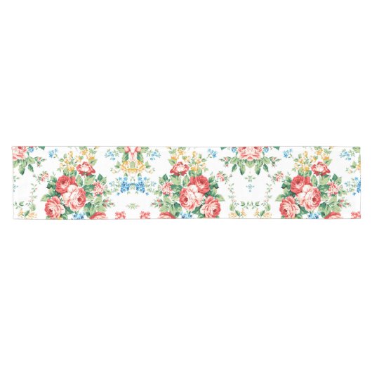 Elegant bloemmotief met Rozen ontwerpelement Korte Tafelloper (Horizontaal)