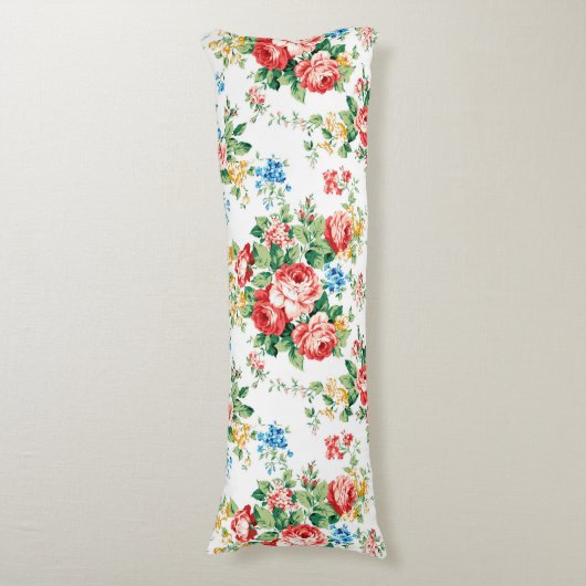 Elegant bloemmotief met Rozen ontwerpelement Lichaamskussen (Voorkant Verticaal)