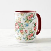 Elegant bloemmotief met Rozen ontwerpelement Mok (Voorkant rechts)