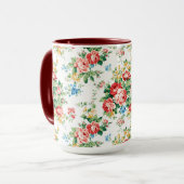 Elegant bloemmotief met Rozen ontwerpelement Mok (Voorkant links)
