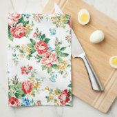 Elegant bloemmotief met Rozen ontwerpelement Theedoek (Quarter Fold)