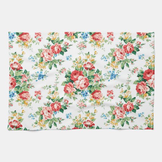 Elegant bloemmotief met Rozen ontwerpelement Theedoek (Horizontaal)