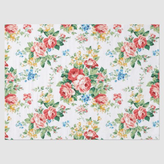 Elegant bloemmotief met Rozen ontwerpelement Tissuepapier (Voorkant)