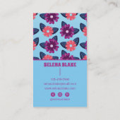 Elegant bloemmotief | Modern verticaal Visitekaartje (Achterkant)