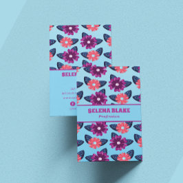 Elegant bloemmotief | Modern verticaal Visitekaartje