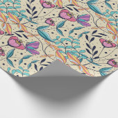 Elegant bloemmotief, natuur cadeaupapier (Hoek)