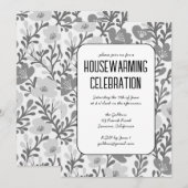 Elegant Bloemmotief op Maat HOUSEWARMING FEESTJE Kaart (Voorkant / Achterkant)